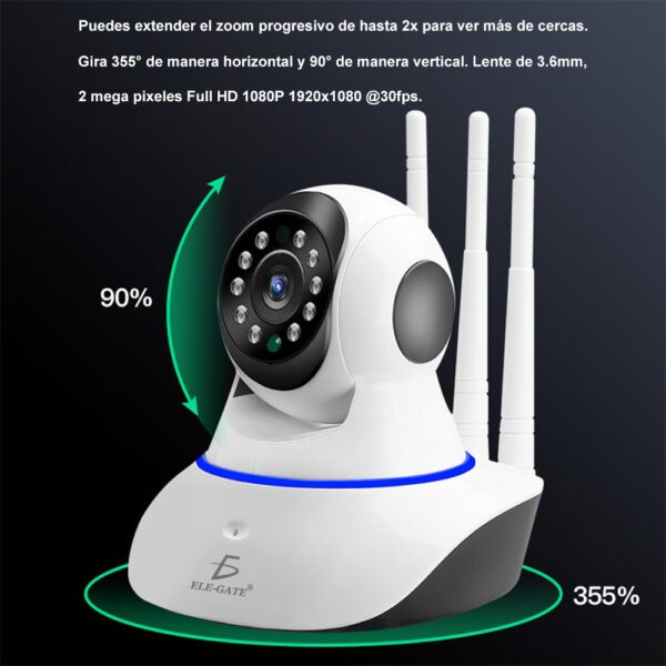 Camara  GENERICA  de Seguridad Ip 3 Antenas Wifi Full Hd Vision Nocturna Con Alarma Casa Oficina