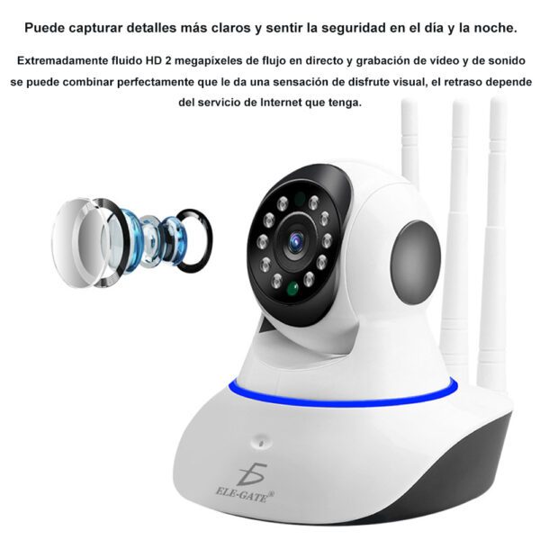 Camara  GENERICA  de Seguridad Ip 3 Antenas Wifi Full Hd Vision Nocturna Con Alarma Casa Oficina