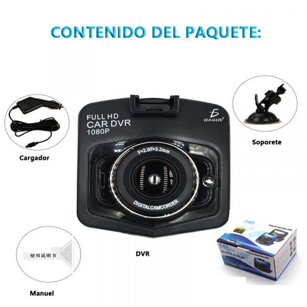 Cámara Seguridad Para Auto Carro Sensor Movimiento Full Hd
