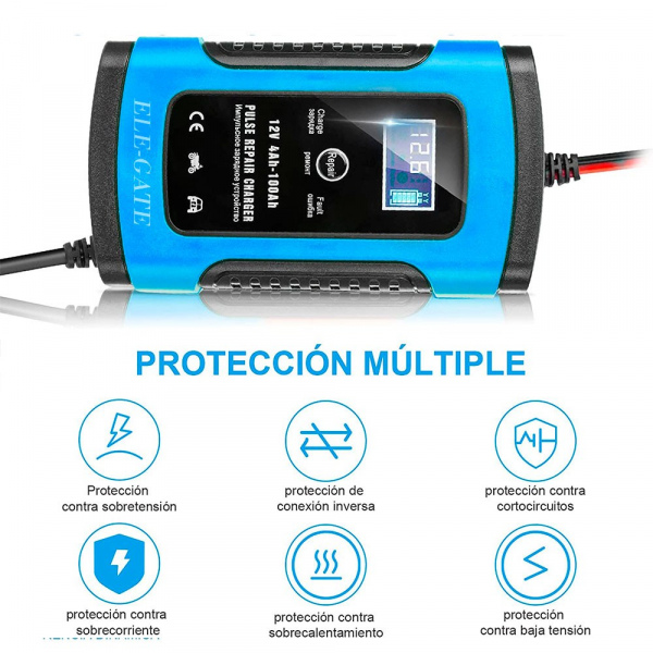 12v Mantenedor Cargador Inteligente Batería Auto Moto Bote