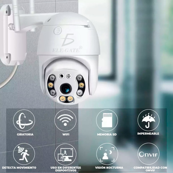 Cámara IP GENERICA  Wifi Inalámbrica para Exterior Interior Full HD 2MP
